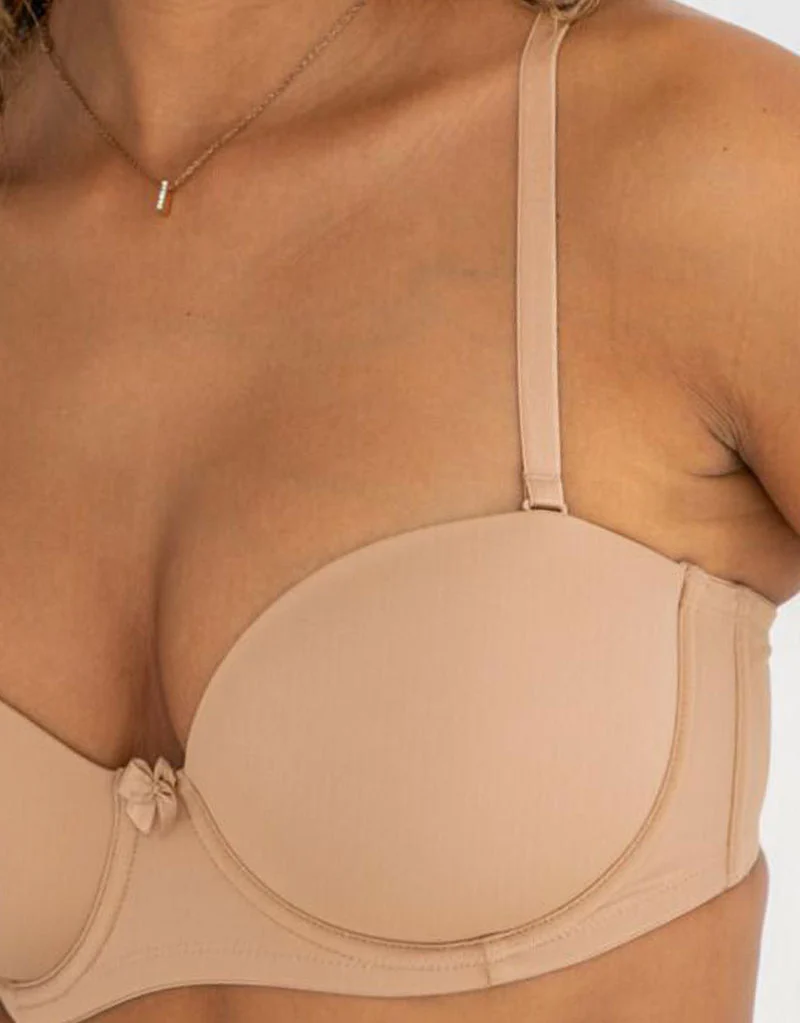 Pour Moi Definitions Moulded Strapless Bra Sand Beige