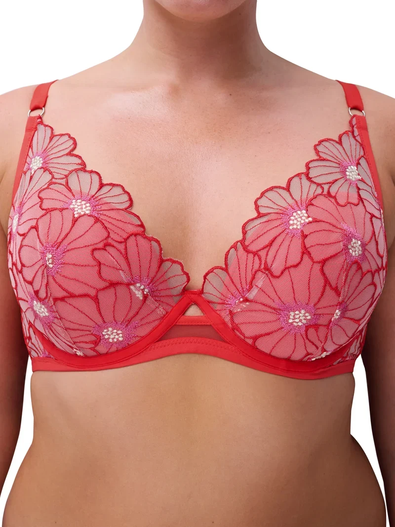 Chantelle – Üppiger T-Shirt-BH mit auffälliger Blume