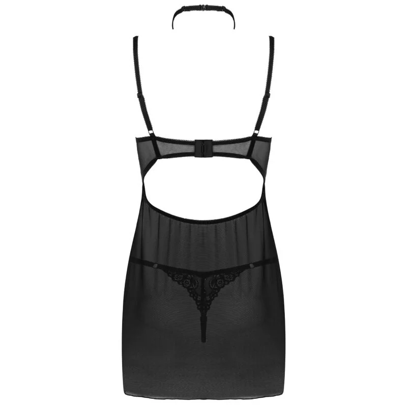 LIVCO CORSETTI FASHION - BINELLA - SET BABYDOLL + TANGA SCHWARZ
