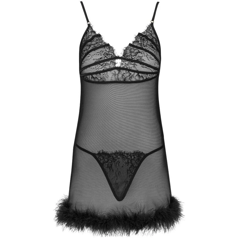 LIVCO CORSETTI FASHION - ZERUNAM - SET BABYDOLL + SCHWARZER TANGA