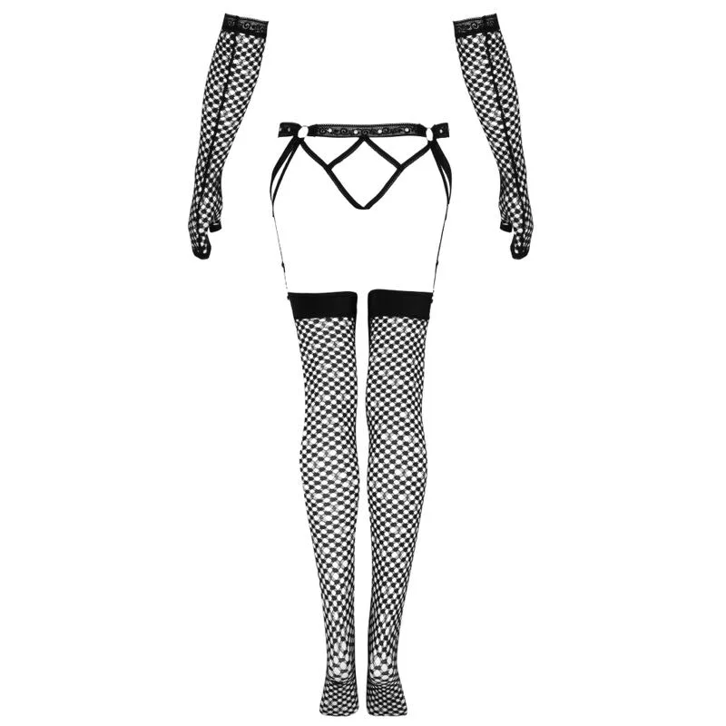 LIVCO CORSETTI FASHION - NEMALIA - SET STRUMPFHALTER + STRÜMPFE + HANDSCHUHE - SCHWARZ