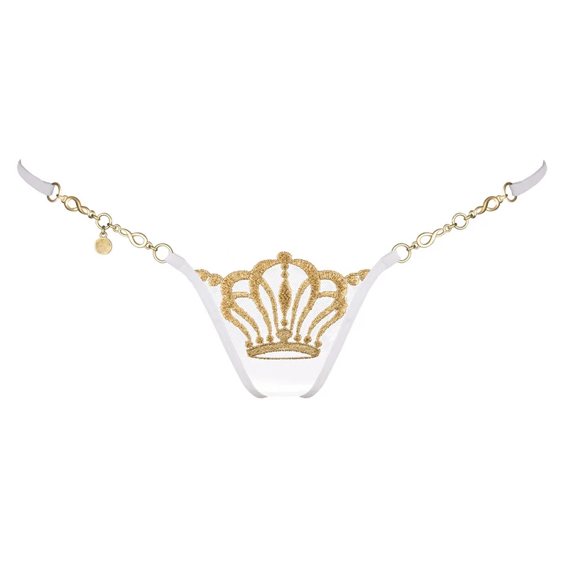 Queen of Love - Ivory - Mini G-String mit Schmuck