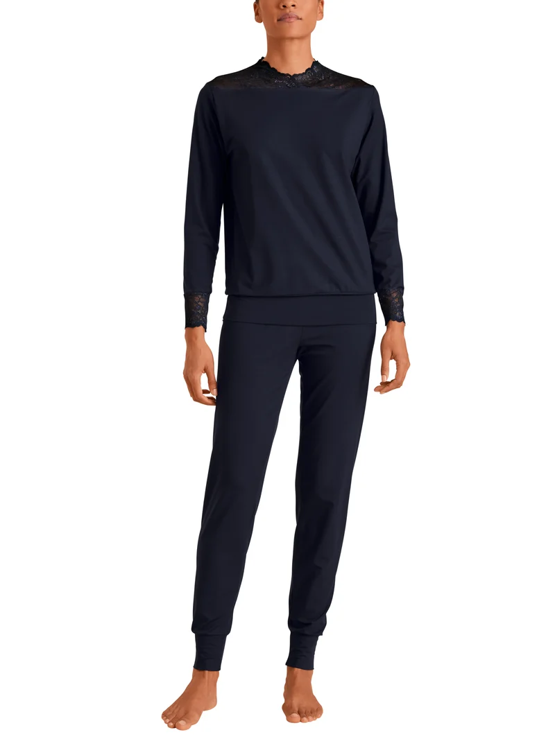 DAMEN Pyjama mit Bündchen