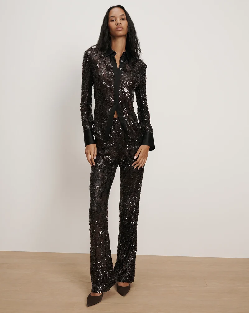 Collier Sequin Skinny Flare