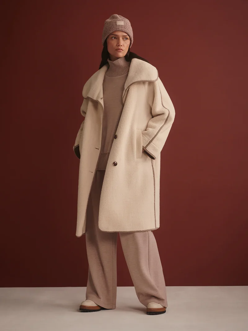 Clemence Sherpa Coat Sandshell