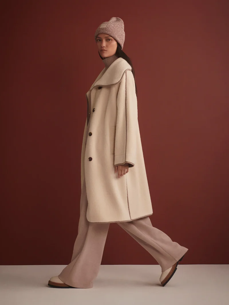 Clemence Sherpa Coat Sandshell