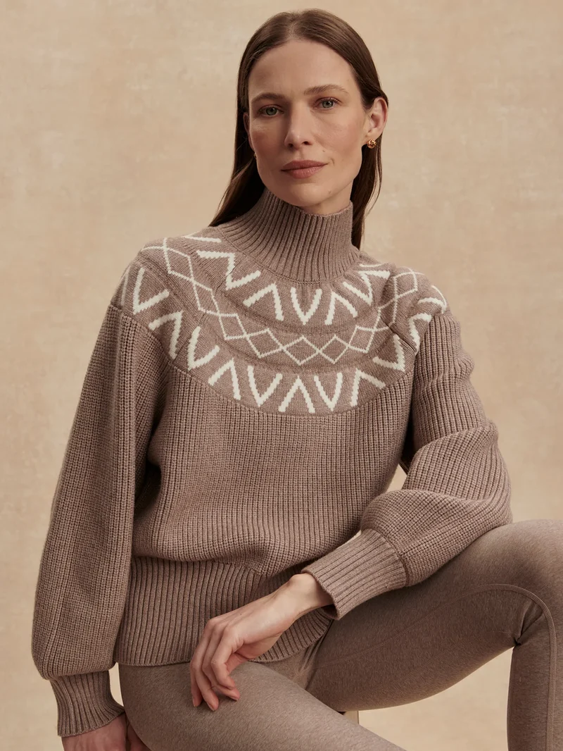 Marcie Fairisle Knit Taupe Marl