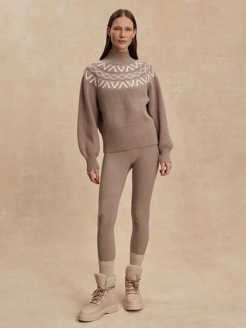 Marcie Fairisle Knit Taupe Marl