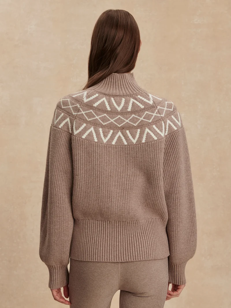 Marcie Fairisle Knit Taupe Marl