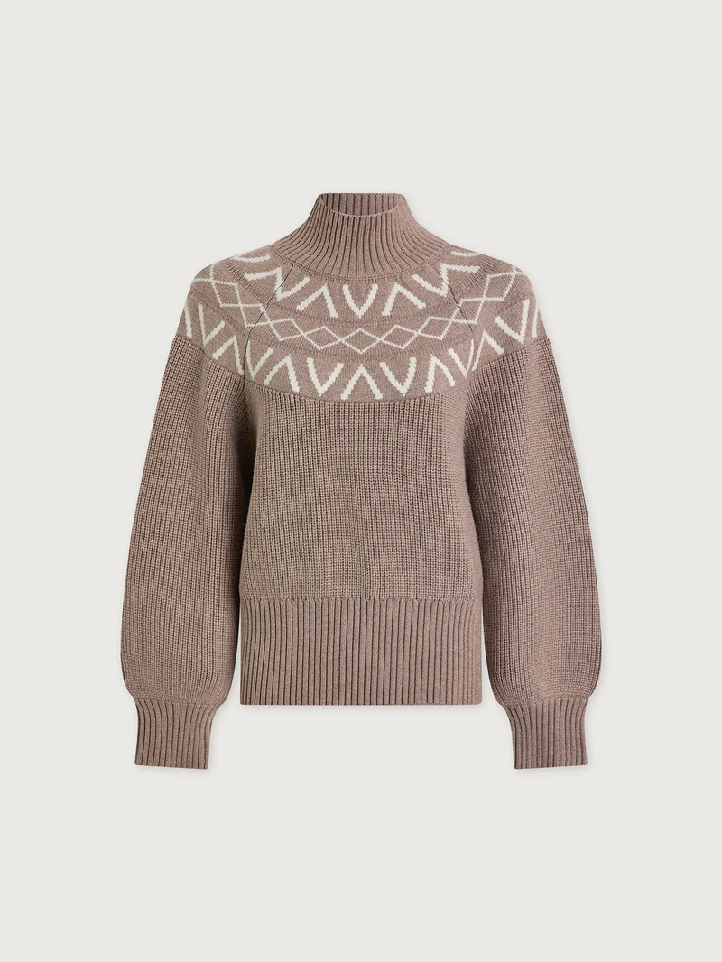 Marcie Fairisle Knit Taupe Marl