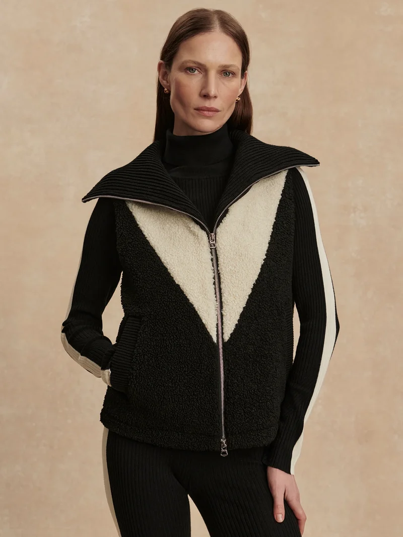 Caspian Sherpa Gilet Black