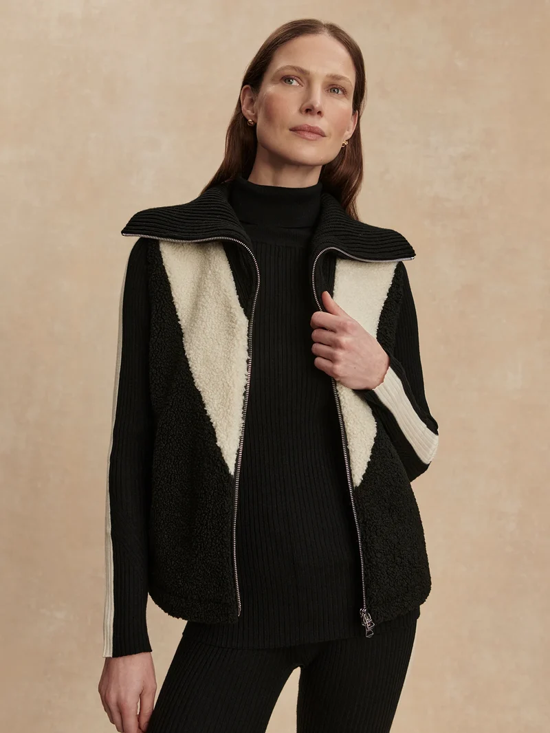 Caspian Sherpa Gilet Black