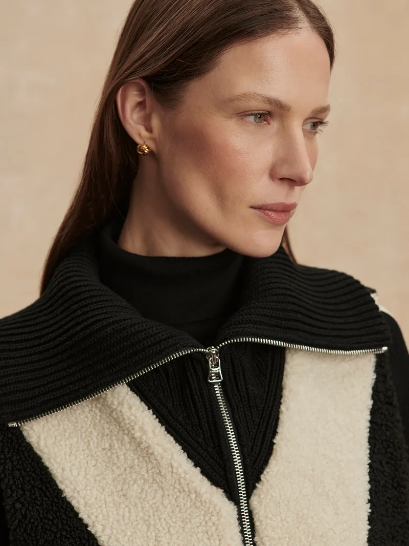 Caspian Sherpa Gilet Black