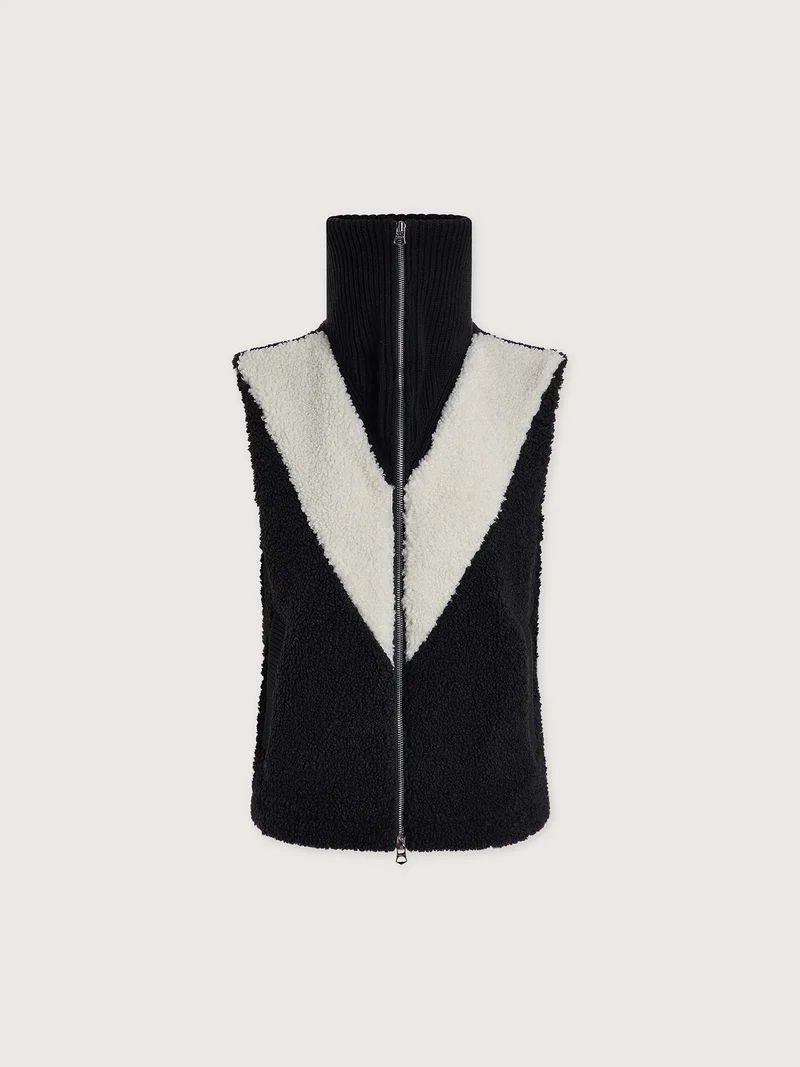 Caspian Sherpa Gilet Black