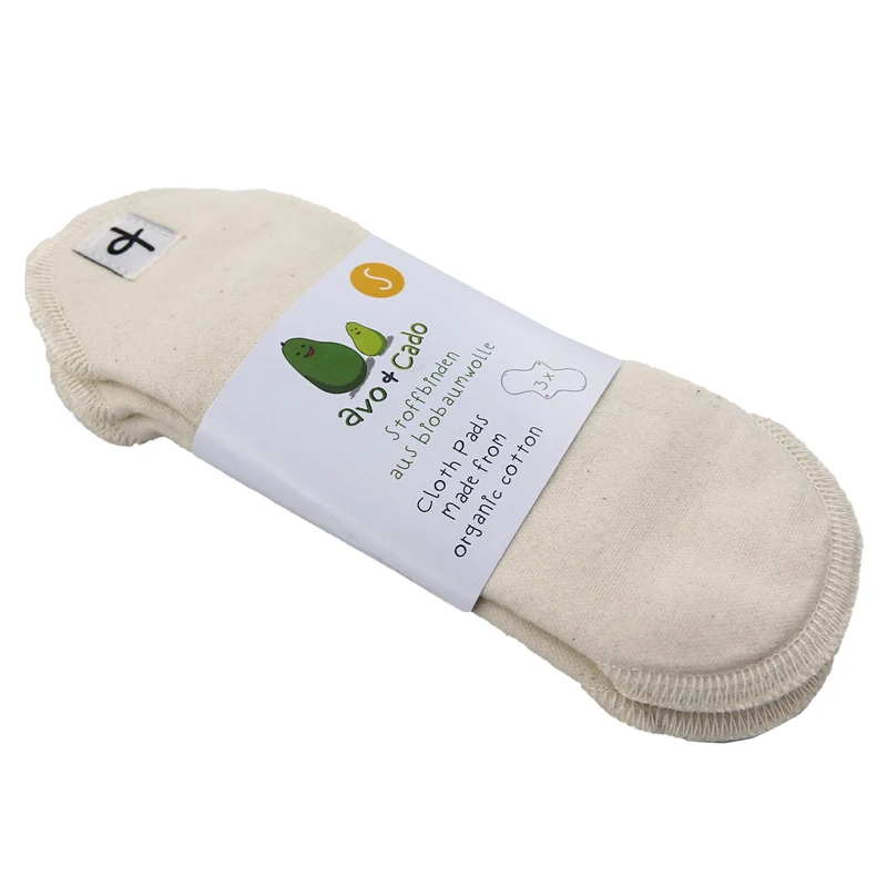 avo+cado Slipeinlagen (Stoffbinden) aus Bio-Baumwollflanell – 3 Stück