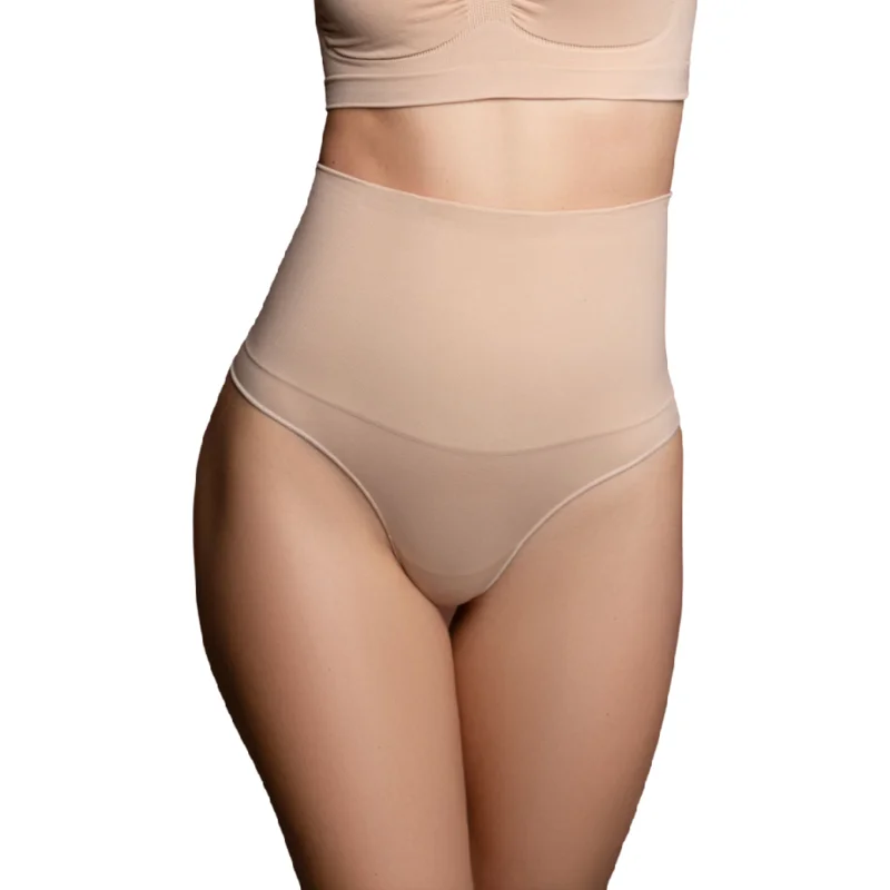 BYE-BRA - NAHTLOSER GÜRTEL STIL- TANGA - BEIGE
