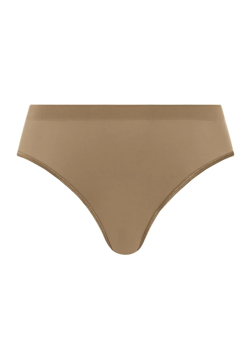 Touch Feeling Midi Briefs | suede camel 071812-072825