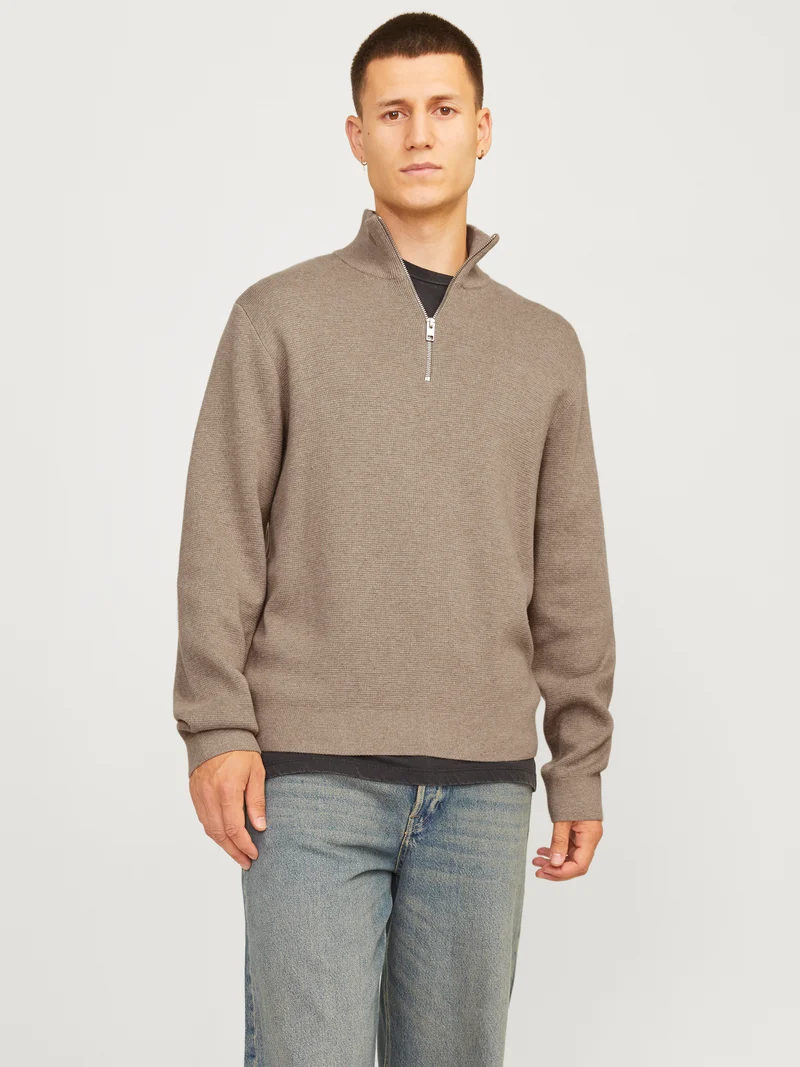 JJMILANO STITCH KNIT HALF ZIP SN