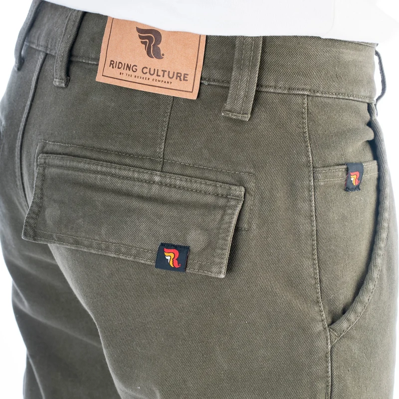 Riding Culture Cargo Olive Motorradjeans Herren
