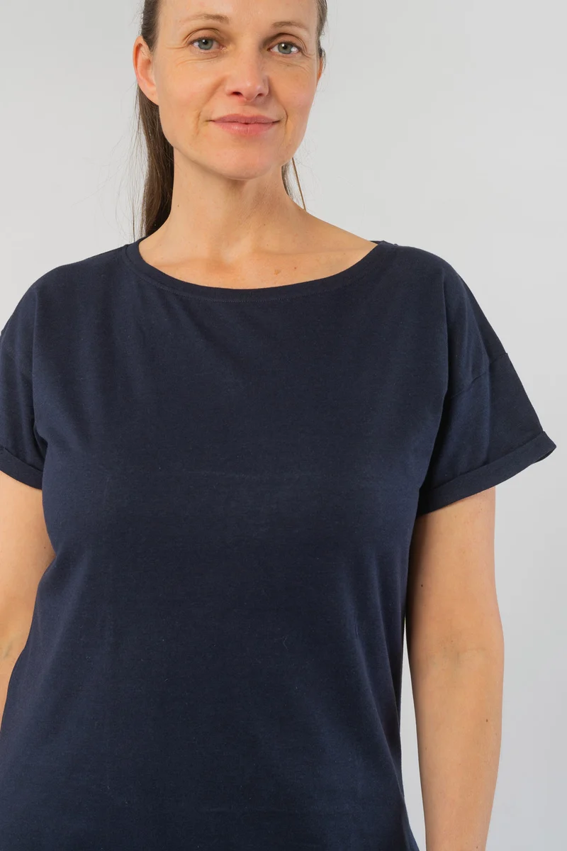 T-Shirt mit Rundhalsausschnitt aus Bambus & Bio Baumwolle
