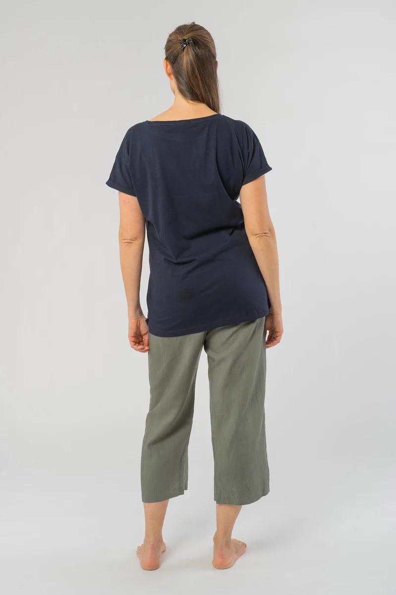 T-Shirt mit Rundhalsausschnitt aus Bambus & Bio Baumwolle
