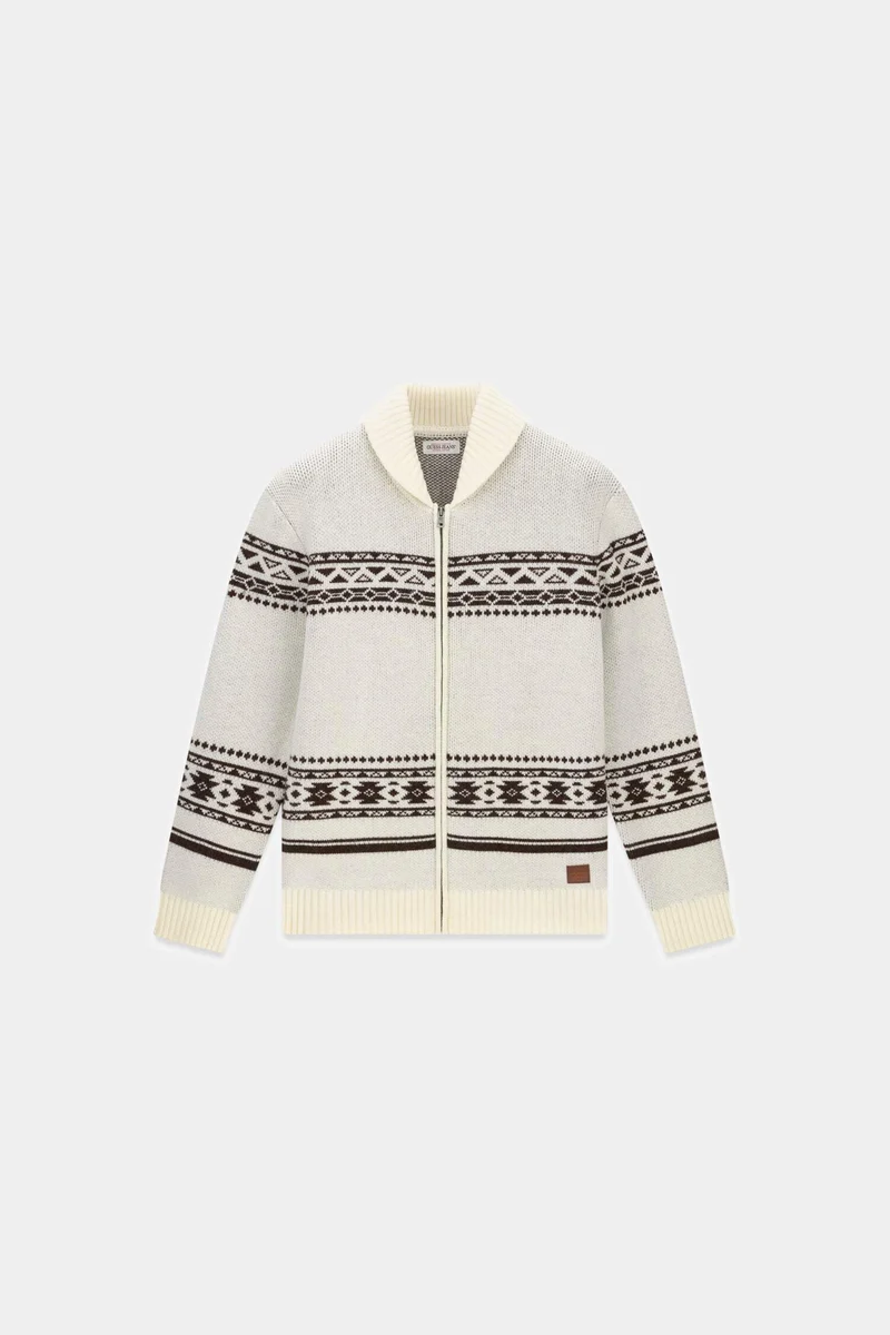 GJ LS ZIPPED JACQUARD SWTR