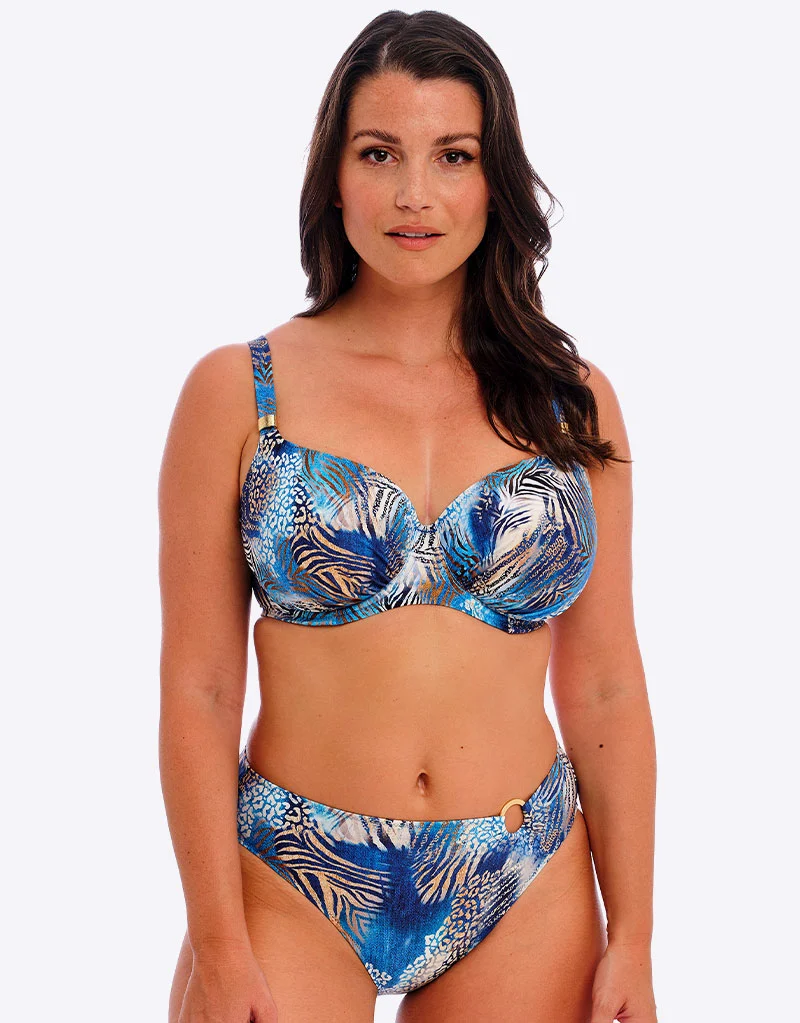 Fantasie Seraya Sands Full Cup Bikini Top Denim Blue Print