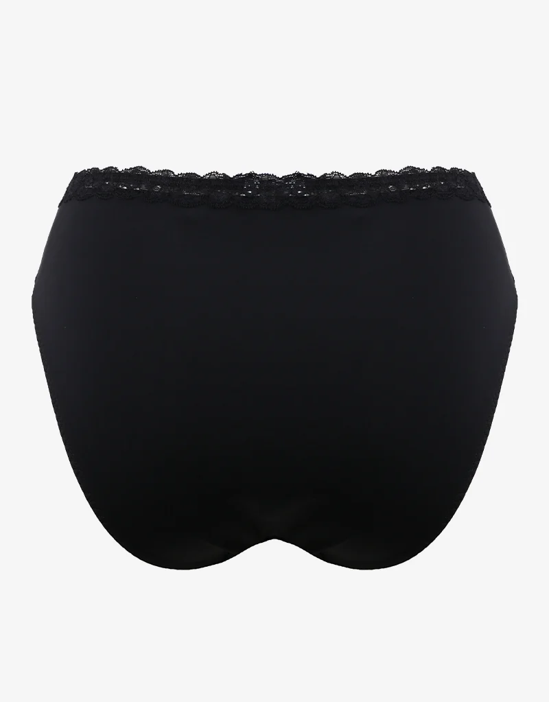 Pour Moi Luxe Linear High Leg Brief Black/Blush