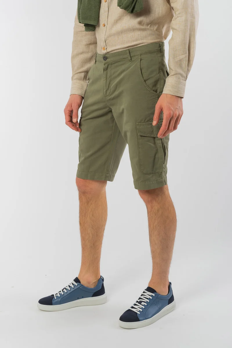 Bermudas mit Cargo Taschen aus Leinen & Bio Baumwolle