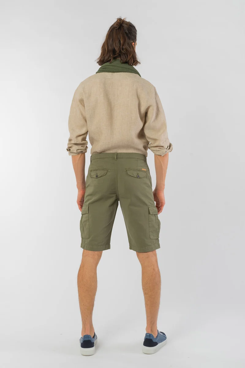 Bermudas mit Cargo Taschen aus Leinen & Bio Baumwolle