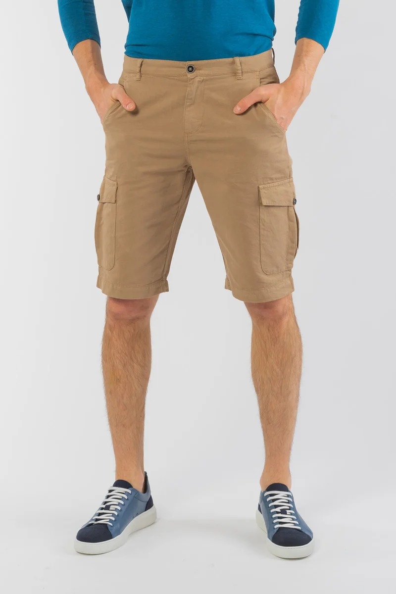 Bermudas mit Cargo Taschen aus Leinen & Bio Baumwolle