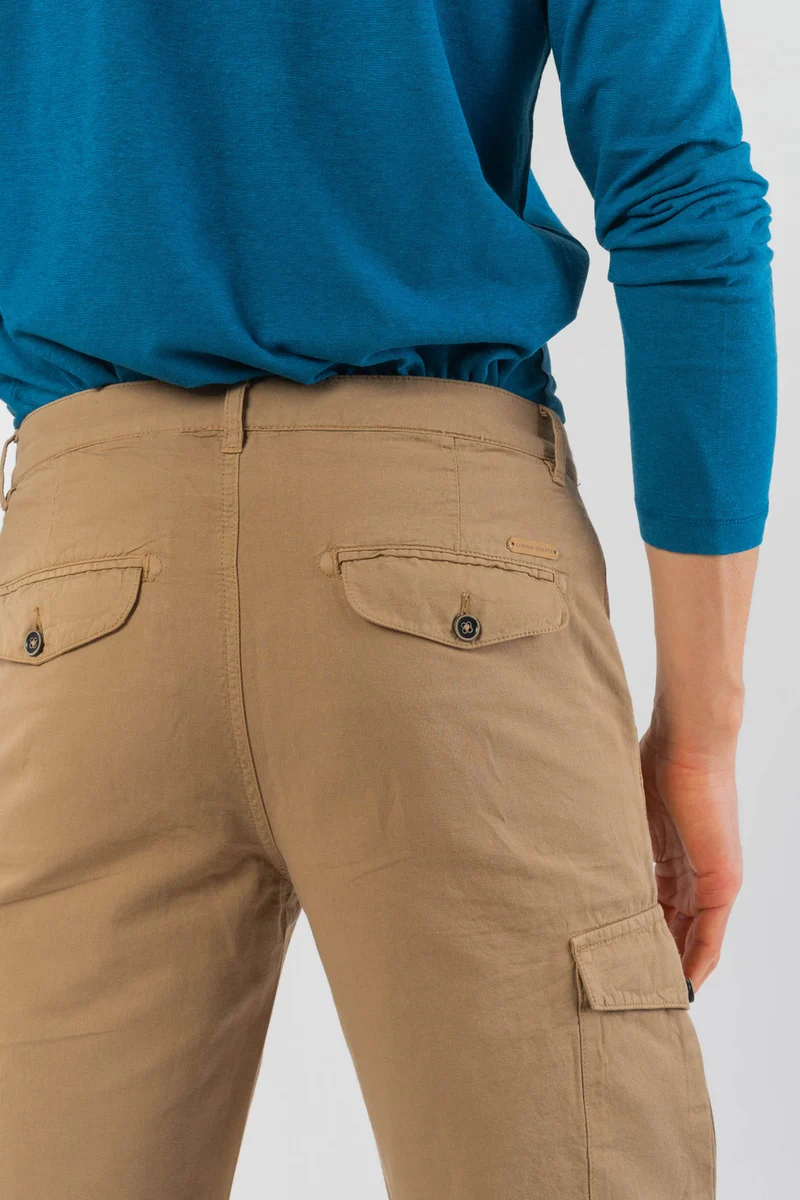 Bermudas mit Cargo Taschen aus Leinen & Bio Baumwolle