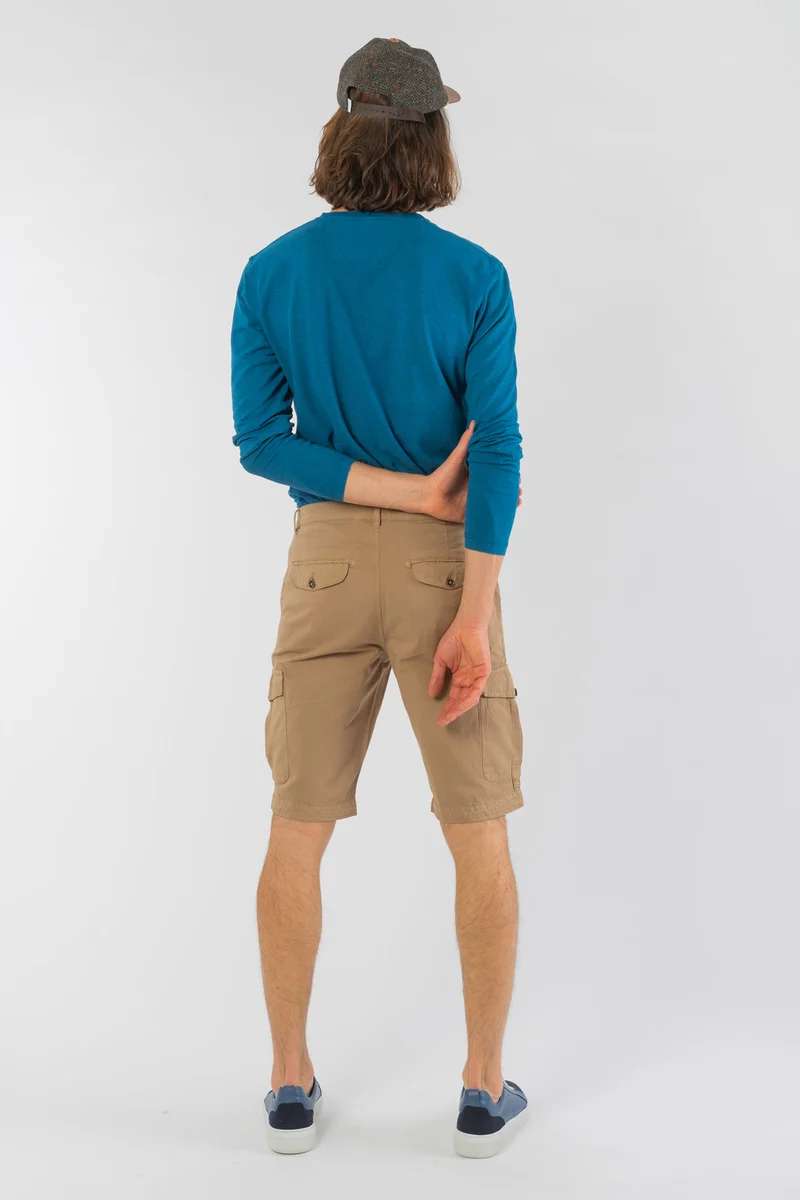 Bermudas mit Cargo Taschen aus Leinen & Bio Baumwolle