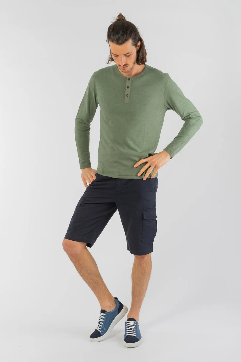 Bermudas mit Cargo Taschen aus Leinen & Bio Baumwolle