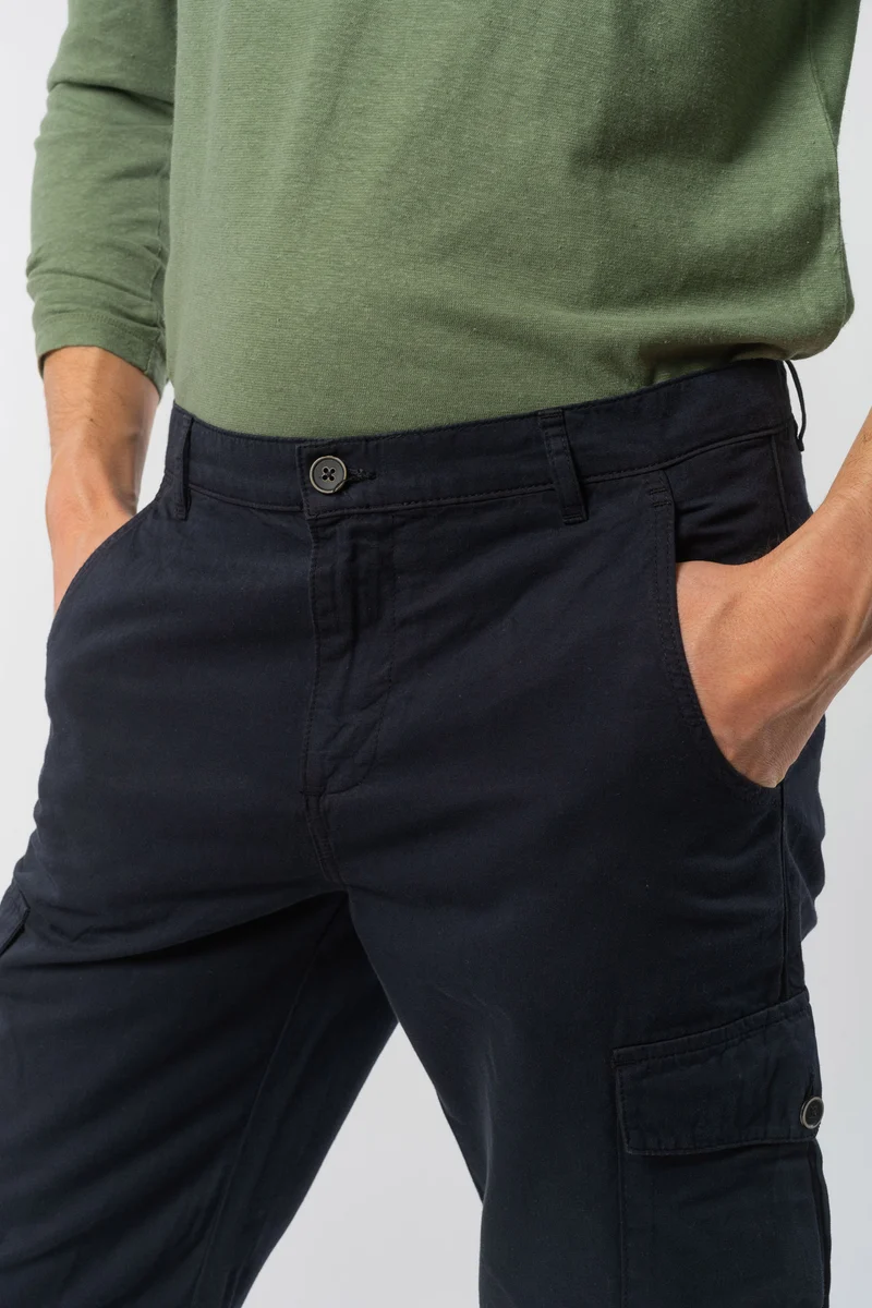 Bermudas mit Cargo Taschen aus Leinen & Bio Baumwolle