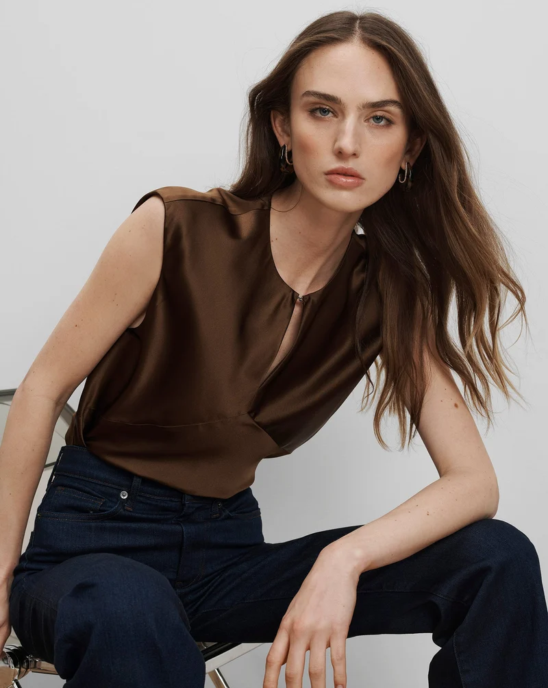 Sparrow Silk Blouse Walnut