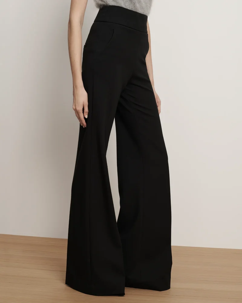 Kalinda Wide Leg Ponte Pant Black