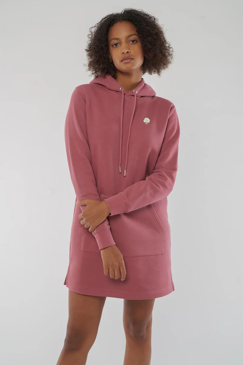 Hoodie Kleid mit langen Ärmeln