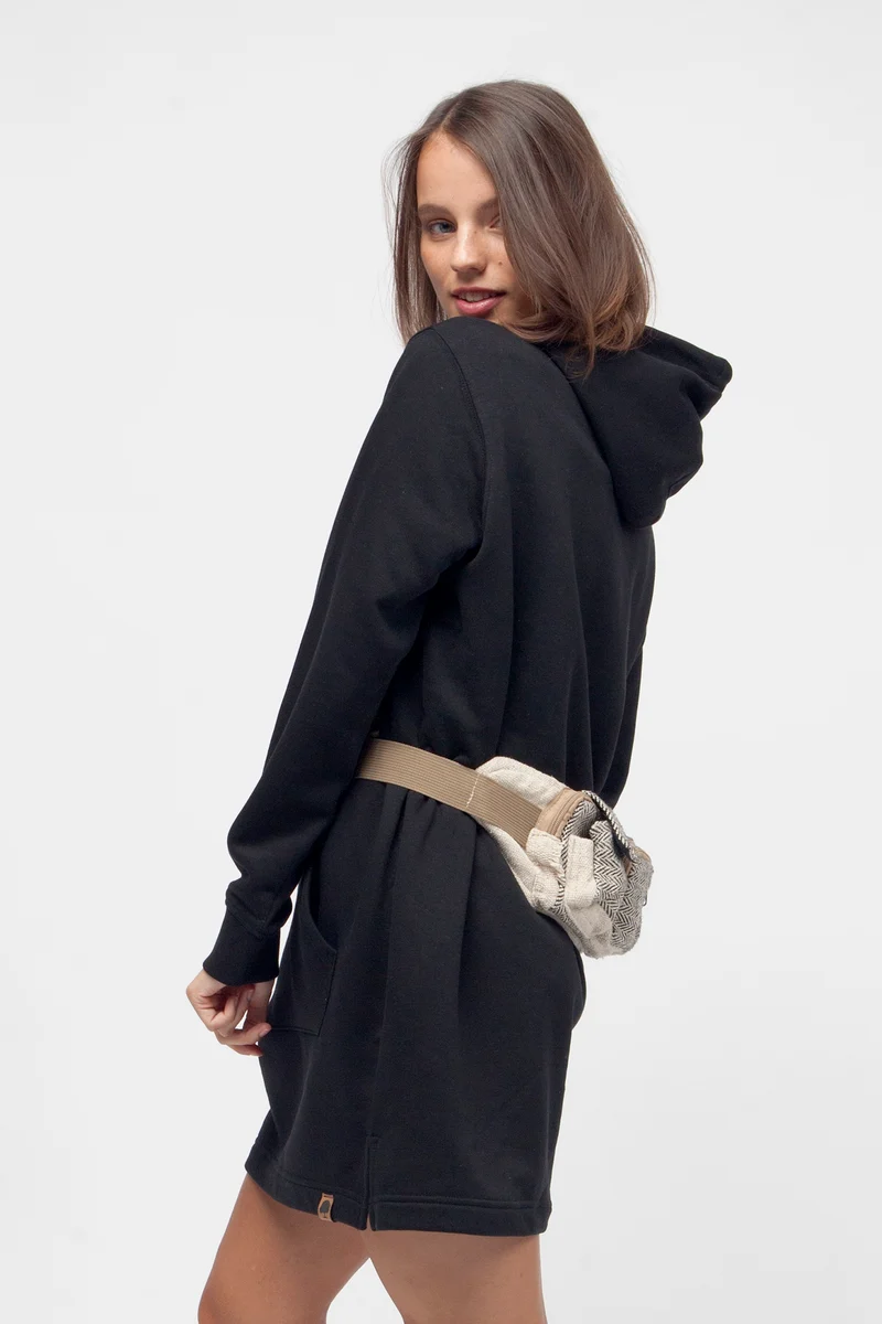 Hoodie Kleid mit langen Ärmeln