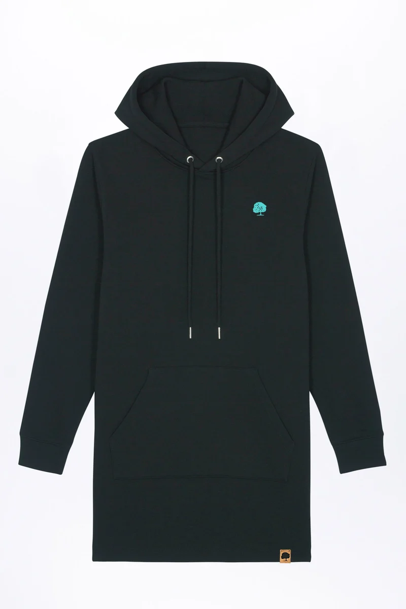 Hoodie Kleid mit langen Ärmeln