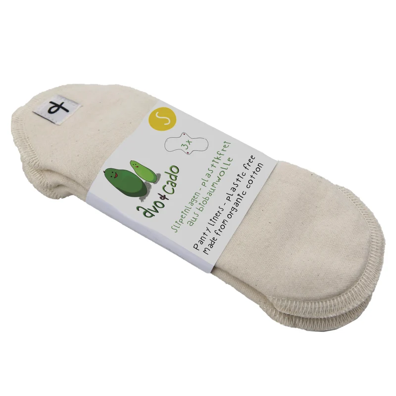 avo+cado Slipeinlagen, plastikfrei (Stoffbinden) aus Bio-Baumwollflanell – 3 Stück