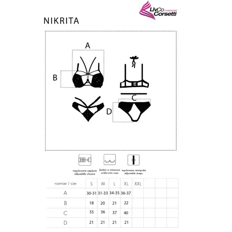 LIVCO CORSETTI FASHION - NIKRITA - BH + HÖSCHEN SCHWARZ