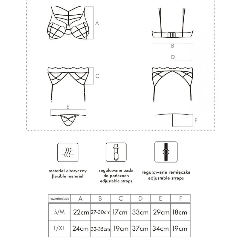 LIVCO CORSETTI FASHION - SOLEDAD - BH + HÖSCHE + STRUMPFGÜRTEL
