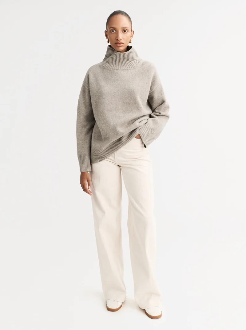 Boyfriend Turtleneck Greige