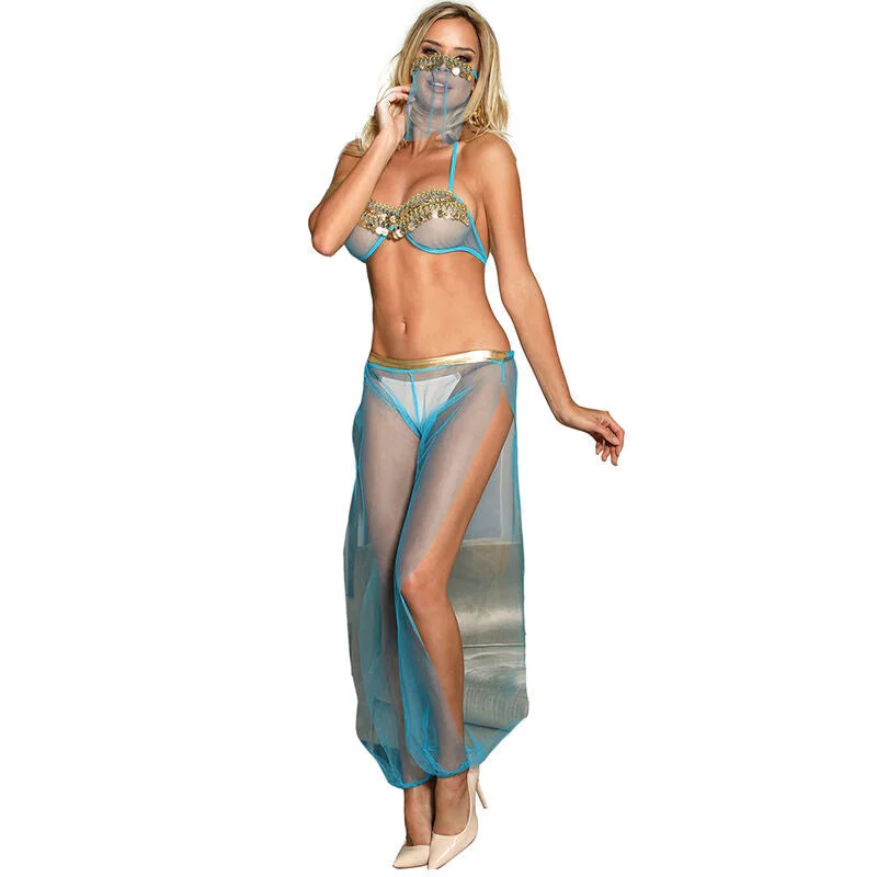 SUBBLIME - BLAUES DESSOUS-SET IM INDISCHEN STIL