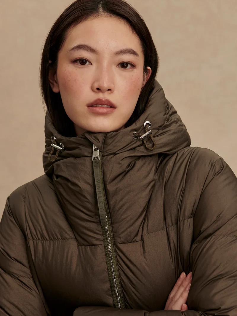 Katya Long Puffer Dk Olive Metallic