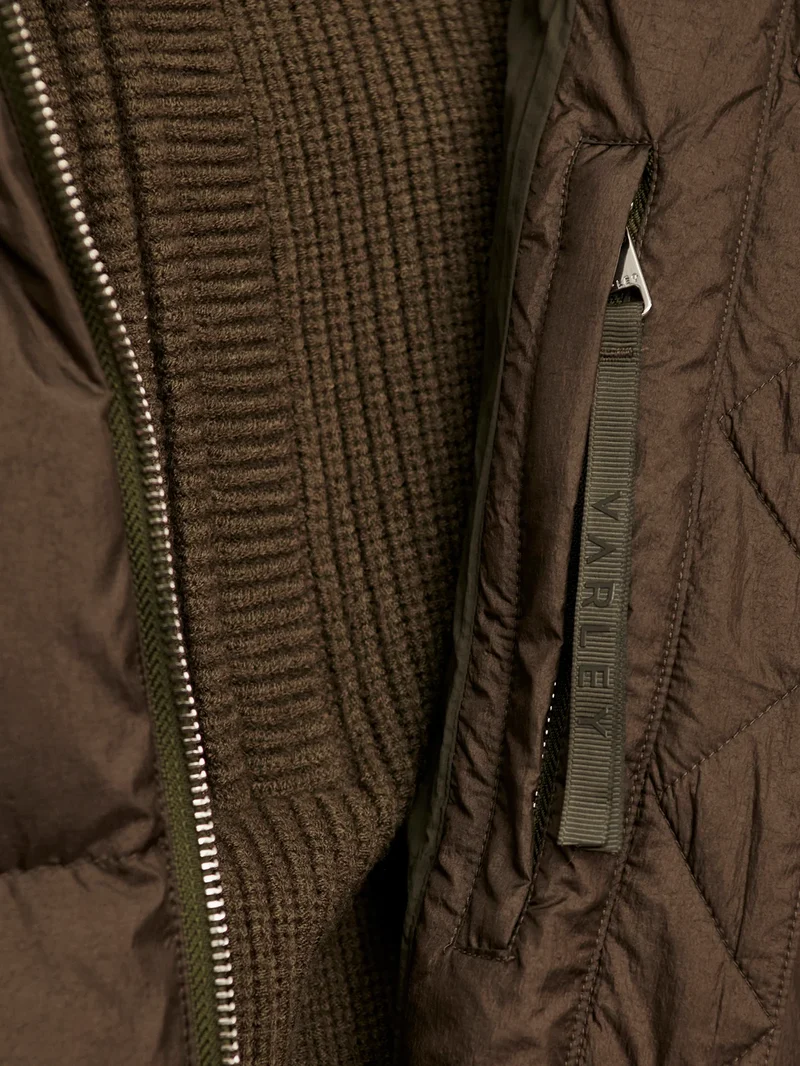 Katya Long Puffer Dk Olive Metallic