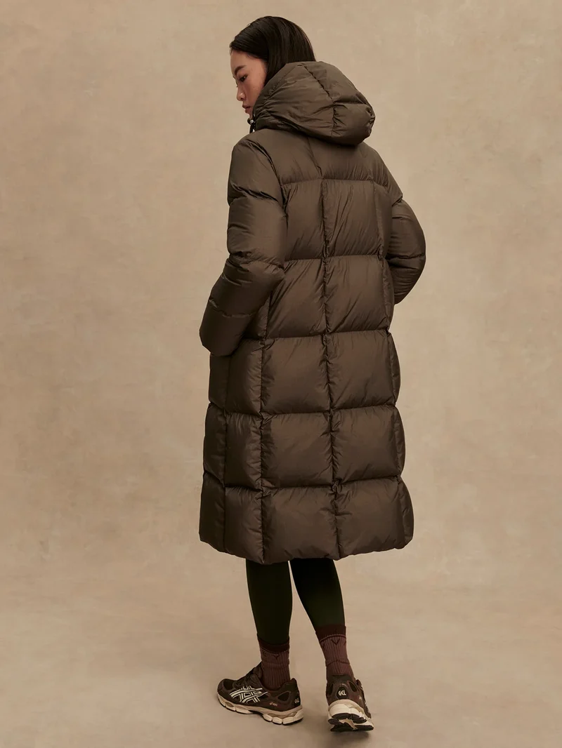 Katya Long Puffer Dk Olive Metallic