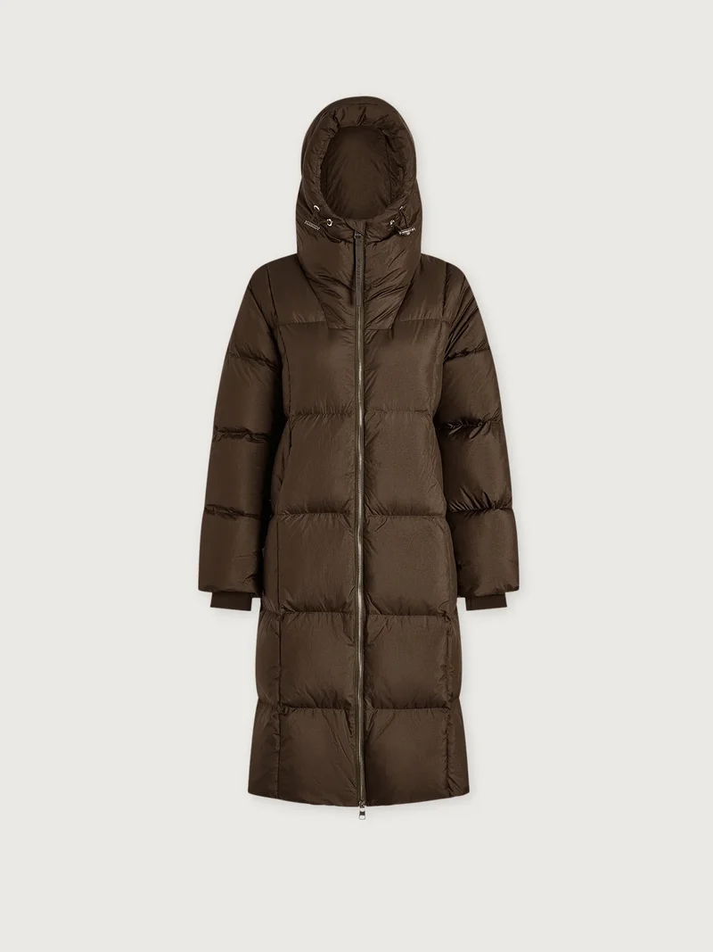 Katya Long Puffer Dk Olive Metallic