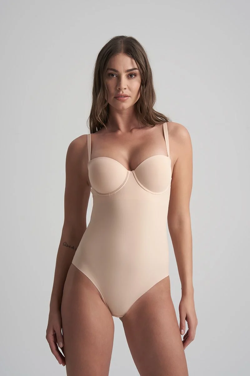 ByeBra – Formgebende Unterwäsche (Starker Halt) Formgebender Body mit Bügeln, Beige